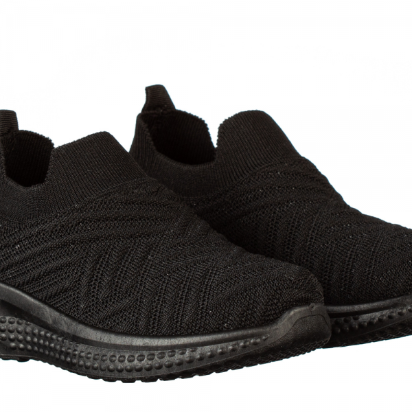 Παιδικά αθλητικά παπούτσια  μαύρα από ύφασμα Doston, 3 - Kalapod.gr